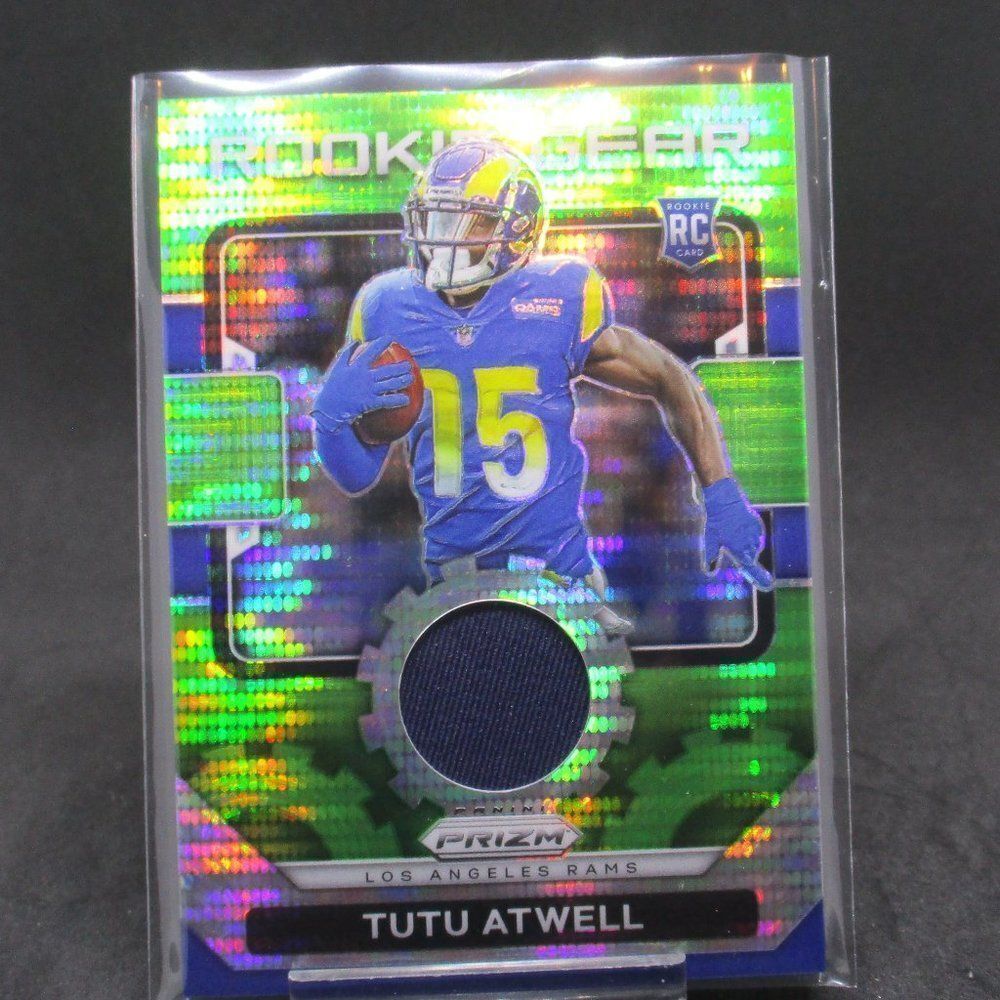 TUTU ATWELL ROOKIE GEAR GREEN PULSAR 2021 PANINI PRIZM LOS ANGELES RAMS RG-20